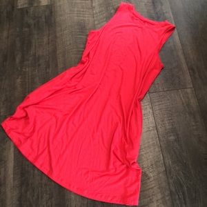 TIME&TRU RED SLEEVELESS JERSEY DRESS WITH POCKETS SIZE JR L
